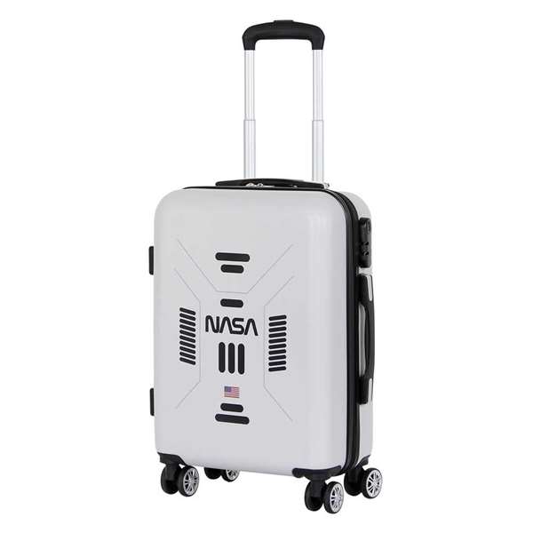 Karactermania Maleta cabina nasa abs 4r Spaceship, Valise cabine rigide 4 roues, 55x38x20 cm, Matériaux ABS et Polyester, Blanc