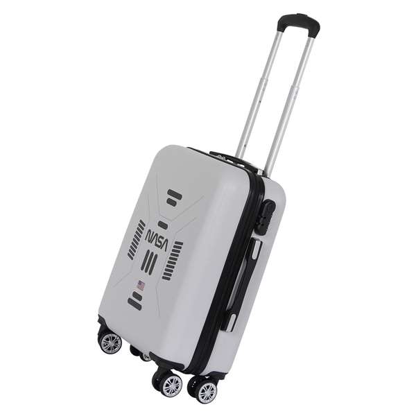 Karactermania Maleta cabina nasa abs 4r Spaceship, Valise cabine rigide 4 roues, 55x38x20 cm, Matériaux ABS et Polyester, Blanc