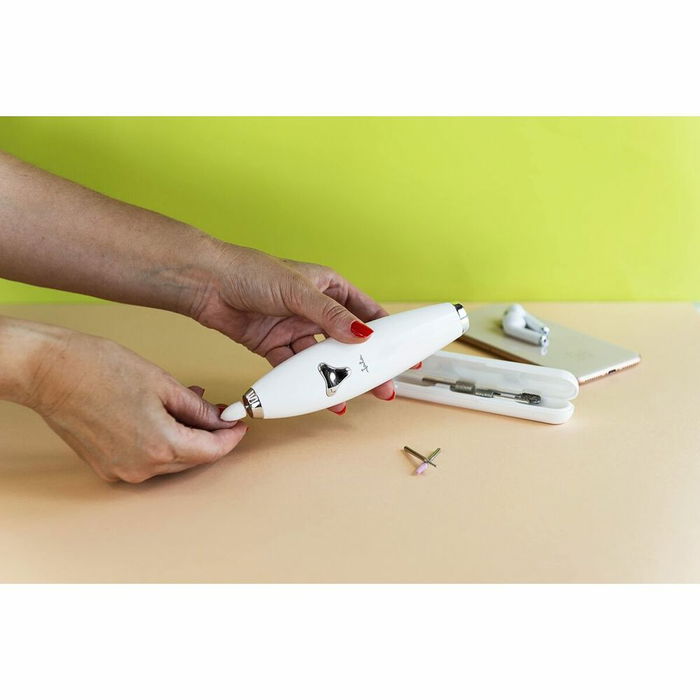 Jata Set Manucure et Pédicure Rechargeable, 6 Accessoires, Blanc, JBSM1200