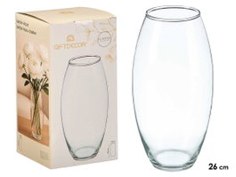 GIFTDECOR Vase en verre bombé transparent 26cm