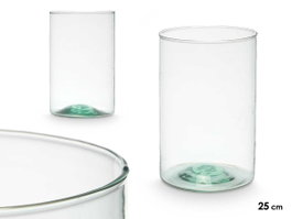 Giftdecor Vase en Verre Recyclé Cylindre Transparent 17x25 cm (Set de 6)