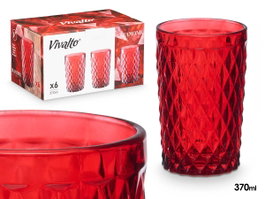 VIVALTO Verre Diamante Rouge 370 ml (Pack de 24)