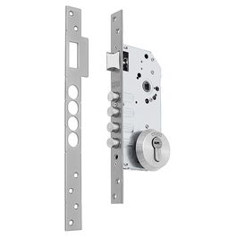 Tesa Serrure R100B566C avec Recto, Peinte Chrome, Écusson Ouvert