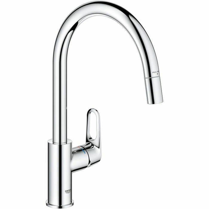 Grohe Mitigeur de cuisine Start Flow, Bec en C et Mousseur extractible, Chromé