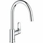 Grohe Mitigeur de cuisine Start Flow, Bec en C et Mousseur extractible, Chromé
