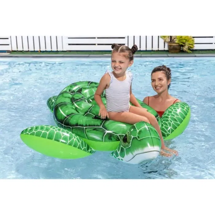 Bestway Bouée à chevaucher Tortue Tidal Turtle - Bouée géante pour enfant à partir de 3 ans - PVC - 153 x 140 x 38 cm