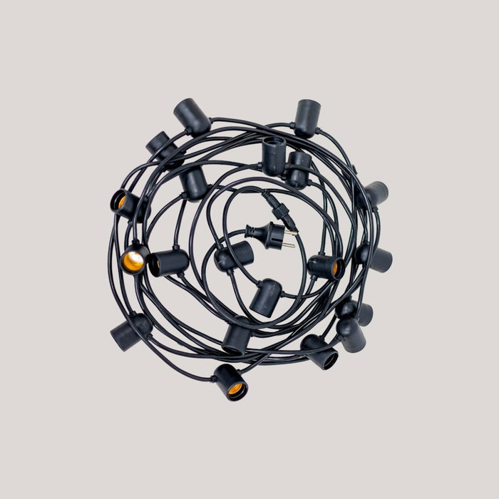 New Garden Allegra Guirlande Lumineuse 220V avec 20 Douilles E27, Noir New Garden Allegra Guirlande Lumineuse 220V avec 20 Douilles E27, Noir