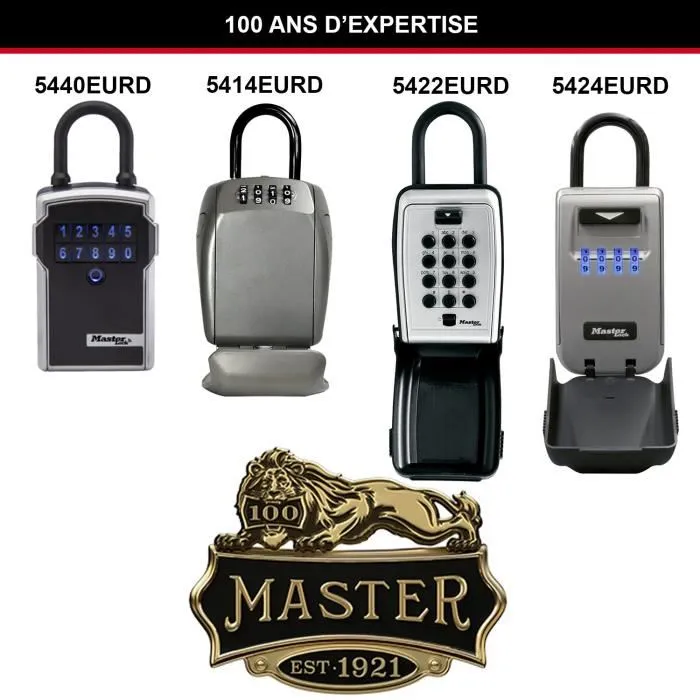 Master Lock - Coffre-fort à clés Select Access 5422EURD avec anse et boutons poussoirs pour partager l'accès de manière sécurisée
