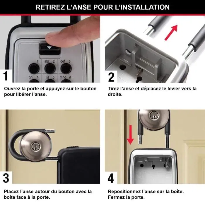 Master Lock - Coffre-fort à clés Select Access 5422EURD avec anse et boutons poussoirs pour partager l'accès de manière sécurisée