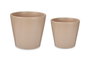 Ibergarden Set de 2 pots en céramique coniques 22 et 28 cm beige Ibergarden