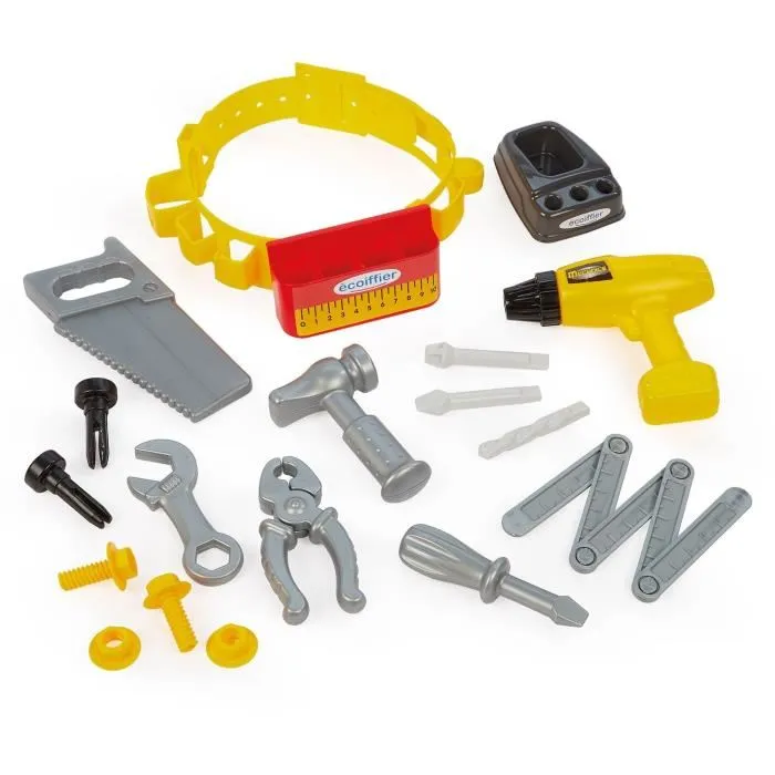 Ecoiffier - Panoplie du petit bricoleur 4 en 1, jouet pour enfant, fabrication française