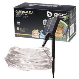Bambasy Guirlande LED solaire 10M 8 fonctions Lumière froide