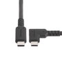 Startechcom RUSB315CC2MBR Câble USB-C coudé à droite 2 m - USB 3.2, 5 Gbps, DisplayPort 4K 60Hz, Power Delivery 100W