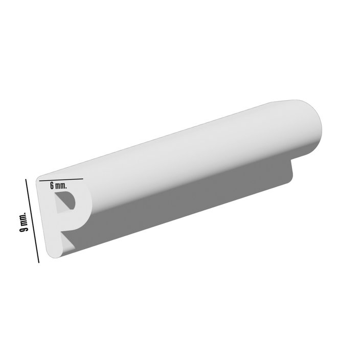 WOLFPACK LINEA PROFESIONAL Burlete élastique en forme de P 6m x 9mm blanc