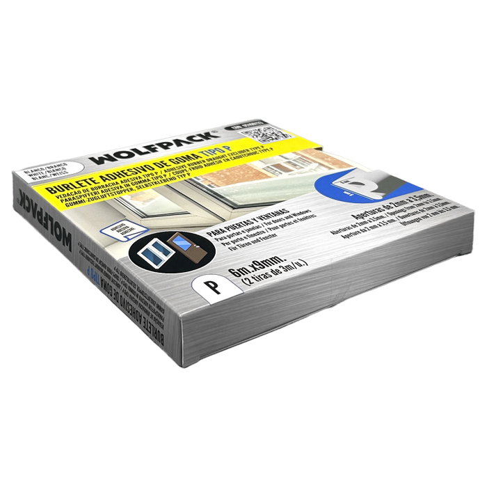 WOLFPACK LINEA PROFESIONAL Burlete élastique en forme de P 6m x 9mm blanc