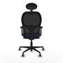 Piqueras y Crespo Chaise de Bureau avec Appui-tête Jorquera 2D036G1 Bleu