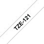 Brother TZe121 Ruban de marquage laminé 9 mm transparent/noir 8 m
