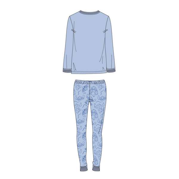 Cerdá Pyjama Long Adulte Homme en Jersey Côte Bleu Clair Taille L