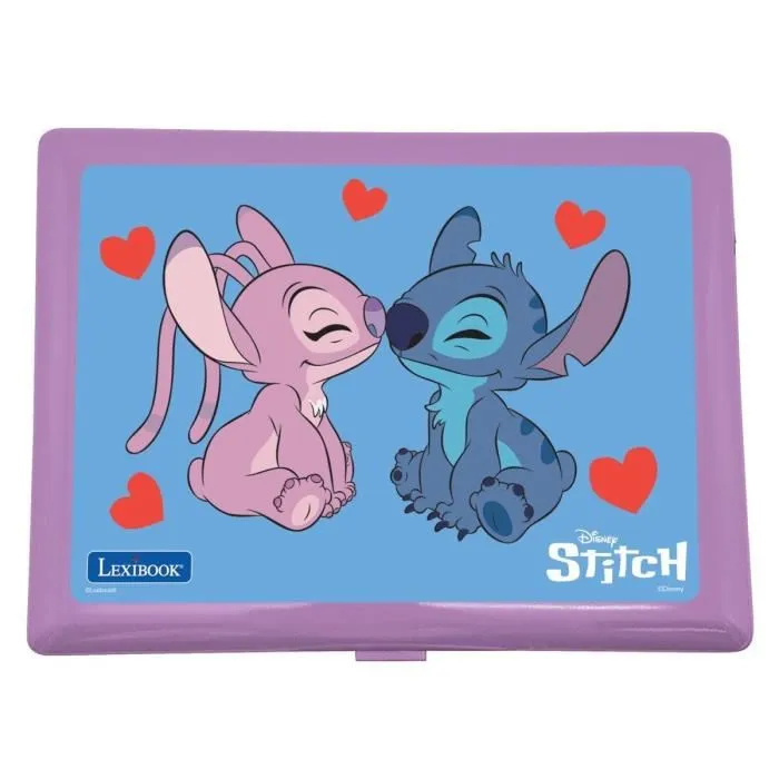 Lexibook Ordinateur Éducatif Bilingue Stitch et Angel (Français-Anglais) pour Enfants à partir de 3 Ans - 124 Activités avec Souris et Clavier - Fonctionne avec 2 Piles AA Incluses