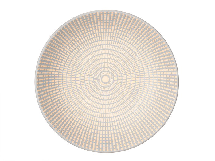 Vessia Assiette Creuse 20.5 cm Gris Céramique Motif Gravé (Set de 24)