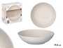 Vessia Assiette Creuse 20.5 cm Gris Céramique Motif Gravé (Set de 24)