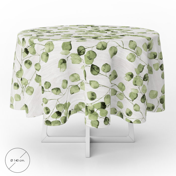 ORYX Nappe Ronde Ø140 cm Feuilles Vertes ORYX Nappe Ronde Ø140 cm Feuilles Vertes