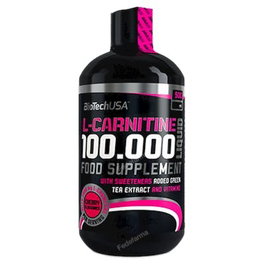 BIOTECHUSA L-Carnitine 100.000 Liquid Cereza - Complément alimentaire en liquide - Saveur cerise - 500 ml