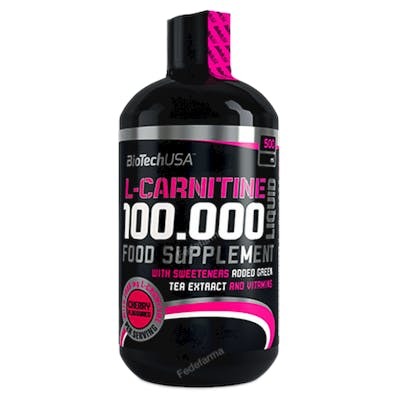 BIOTECHUSA L-Carnitine 100.000 Liquid Cereza - Complément alimentaire en liquide - Saveur cerise - 500 ml BIOTECHUSA L-Carnitine 100.000 Liquid Cereza - Complément alimentaire en liquide - Saveur cerise - 500 ml