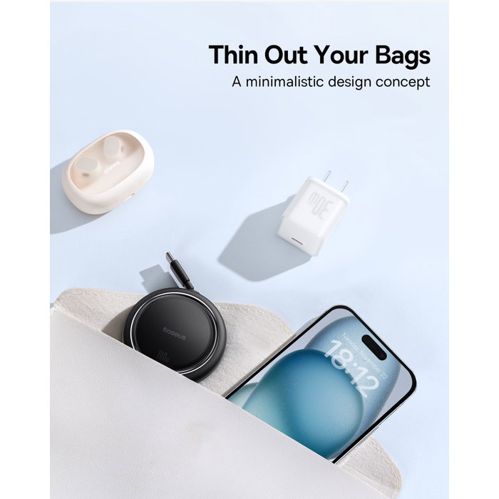 Baseus Free2Draw Câble rétractable USB-C vers USB-C 100W 1m