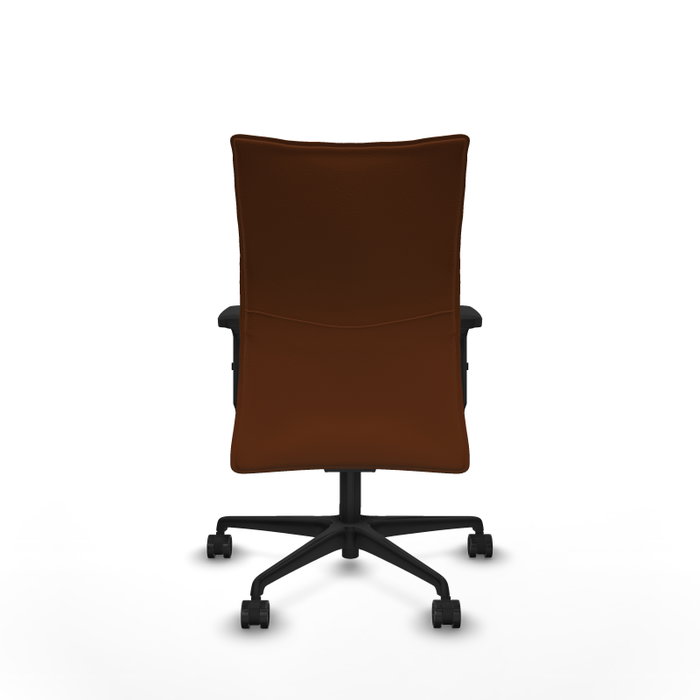 Piqueras Y Crespo Chaise de bureau Albacete confidente, Similicuir Marron, Mécanisme Synchrone, Accoudoirs 2D