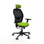 Piqueras Y Crespo Chaise de bureau Jorquera, Pistacho/Noir, Mécanisme Sincro/Traslack, Accoudoirs 3D