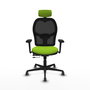 Piqueras Y Crespo Chaise de bureau Jorquera, Pistacho/Noir, Mécanisme Sincro/Traslack, Accoudoirs 3D