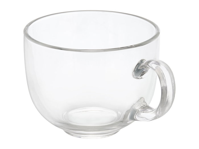 Vivalto Bol Petit Déjeuner en Verre avec Anse Jumbo 470 ml 13x8x10 cm Transparent (Set de 48)