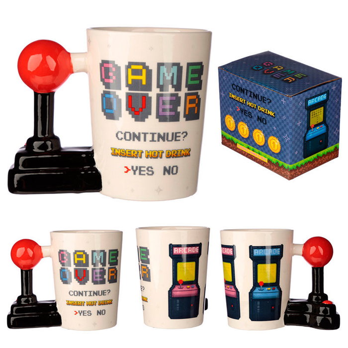 PUCKATOR Tasse à anse 3D Joystick Arcade Game Over - Taille 11x14,5x8,5 cm