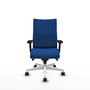 Piqueras Y Crespo Chaise Albacete Confidente, Mécanisme Synchrone, Bleu, Base Blanche, Accoudoirs 2D