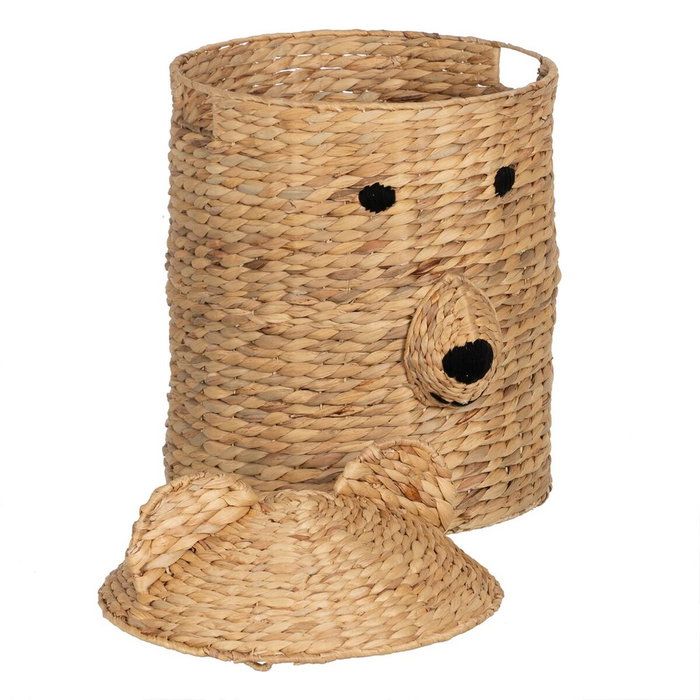 BigBuy Home Panier Noir Beige Fibre naturelle