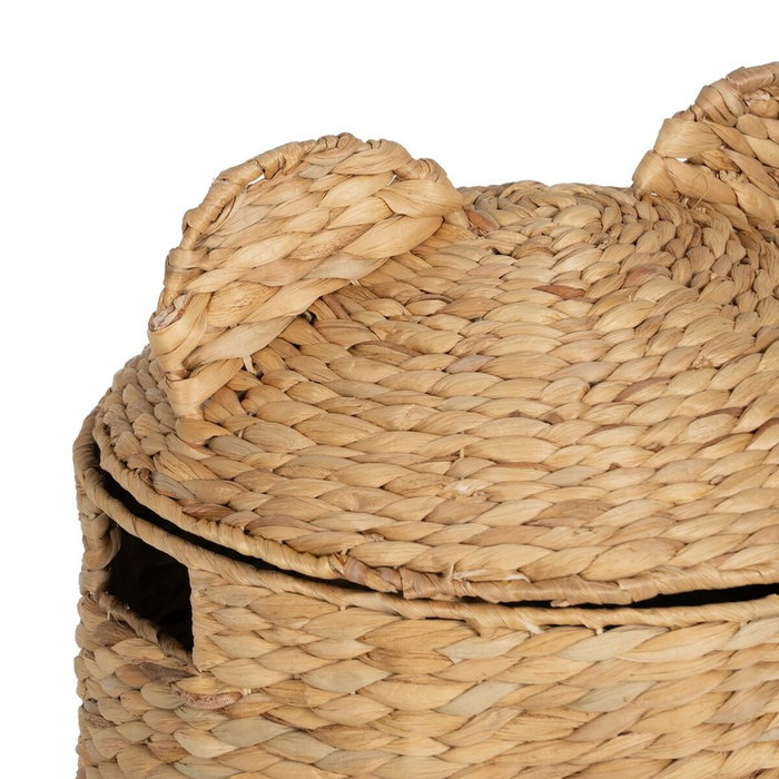 BigBuy Home Panier Noir Beige Fibre naturelle