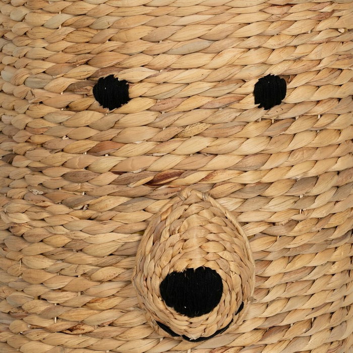 BigBuy Home Panier Noir Beige Fibre naturelle