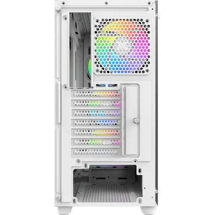 Xigmatek Y Pro Arctic Blanc - Boîtier PC Gaming Moyen Tour - Format E-ATX - 4 Ventilateurs 120mm A-RGB - Façade Mesh - Verre Trempé - USB 3.0