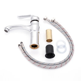Robinet de lavabo classique à levier unique, laiton/zinc chromé, eau chaude-froide