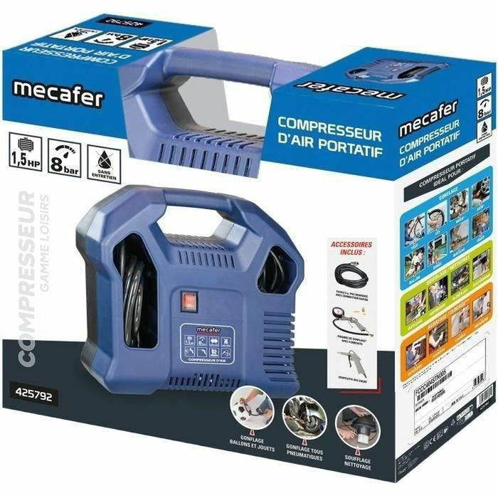 Mecafer Compresseur sans cuve Bleu 1,5 HP 8 bars
