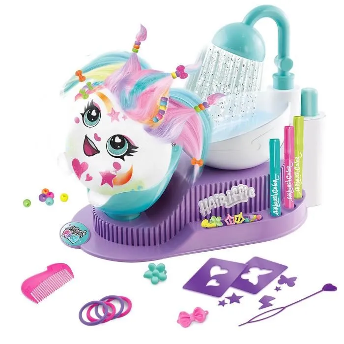 Canal Toys Salon de coiffure Hair'iffic Airbrush Plush, Jouet peluche à coiffer avec spray et pochoirs, Jeu créatif pour enfant dès 6 ans - AIR 044