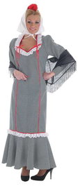 Creaciones Llopis - Déguisement Adulte Chulapa Vichy Taille M - Robe et Foulard