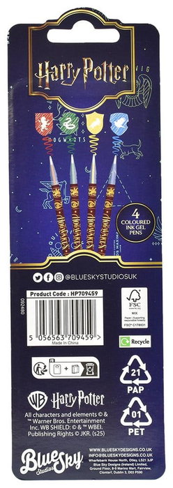 Thumbs Up Harry Potter pack de 4 stylos gel Magical Locations Thumbs Up Harry Potter pack de 4 stylos gel Magical Locations