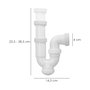 ABRISA Siphon courbe extensible T-31 avec écrou fou 1 1/2 pouces Ø 40 mm