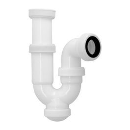 ABRISA Siphon courbe extensible T-31 avec écrou fou 1 1/2 pouces Ø 40 mm