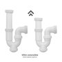 ABRISA Siphon courbe extensible T-31 avec écrou fou 1 1/2 pouces Ø 40 mm
