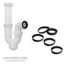 ABRISA Siphon courbe extensible T-31 avec écrou fou 1 1/2 pouces Ø 40 mm