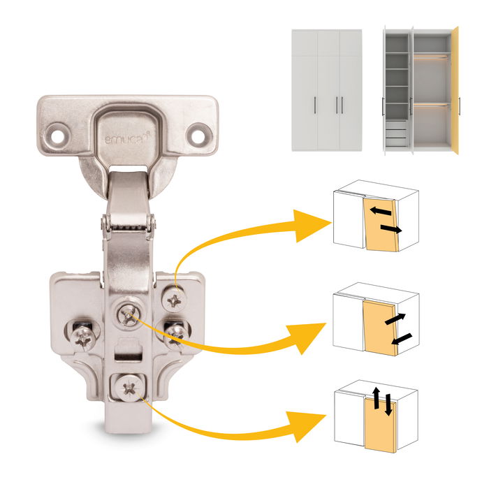 Emuca Lot de 20 charnières droites X91N avec embases de montage mixtes, Diamètre 5x9.5mm, Hauteur 0, Acier, Nickelé Emuca Lot de 20 charnières droites X91N avec embases de montage mixtes, Diamètre 5x9.5mm, Hauteur 0, Acier, Nickelé