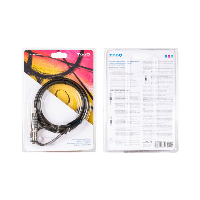 Tooq Câble Sécurité Nano avec Combinaison pour Portable 1.5m Gris Tooq Câble Sécurité Nano avec Combinaison pour Portable 1.5m Gris